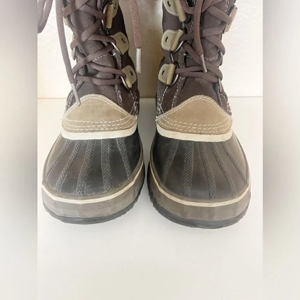 SOREL Joan Of Artic Snow Boots Women's 6 Brown Faux Fur Waterproof Insulated